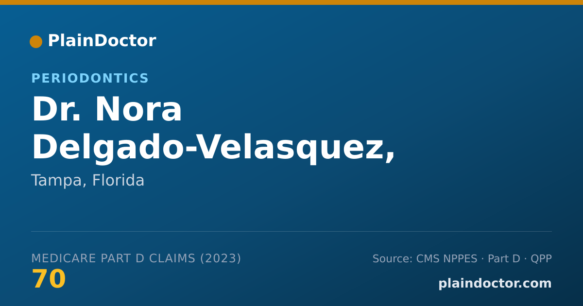 Shareable card for Nora Delgado-Velasquez, D.D.S. - Periodontics, Tampa, FL