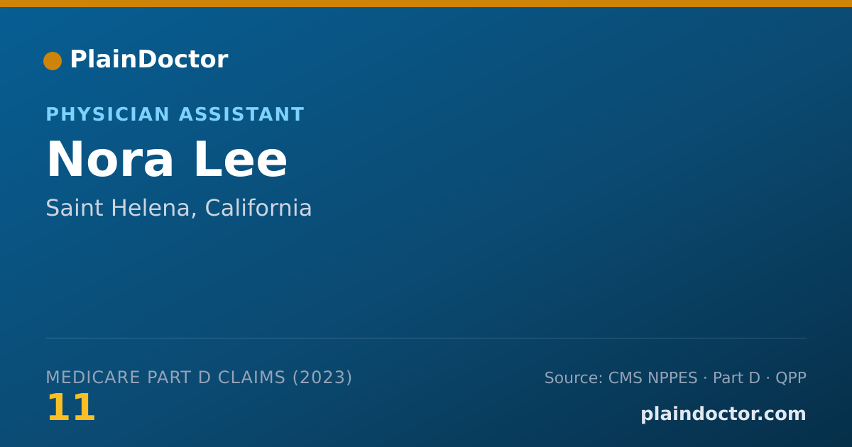 Shareable card for Nora Lee - Physician Assistant, Saint Helena, CA