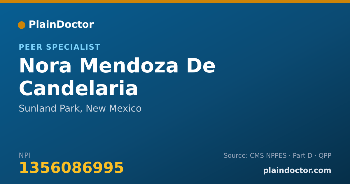 Shareable card for Nora Mendoza De Candelaria - Peer Specialist, Sunland Park, NM