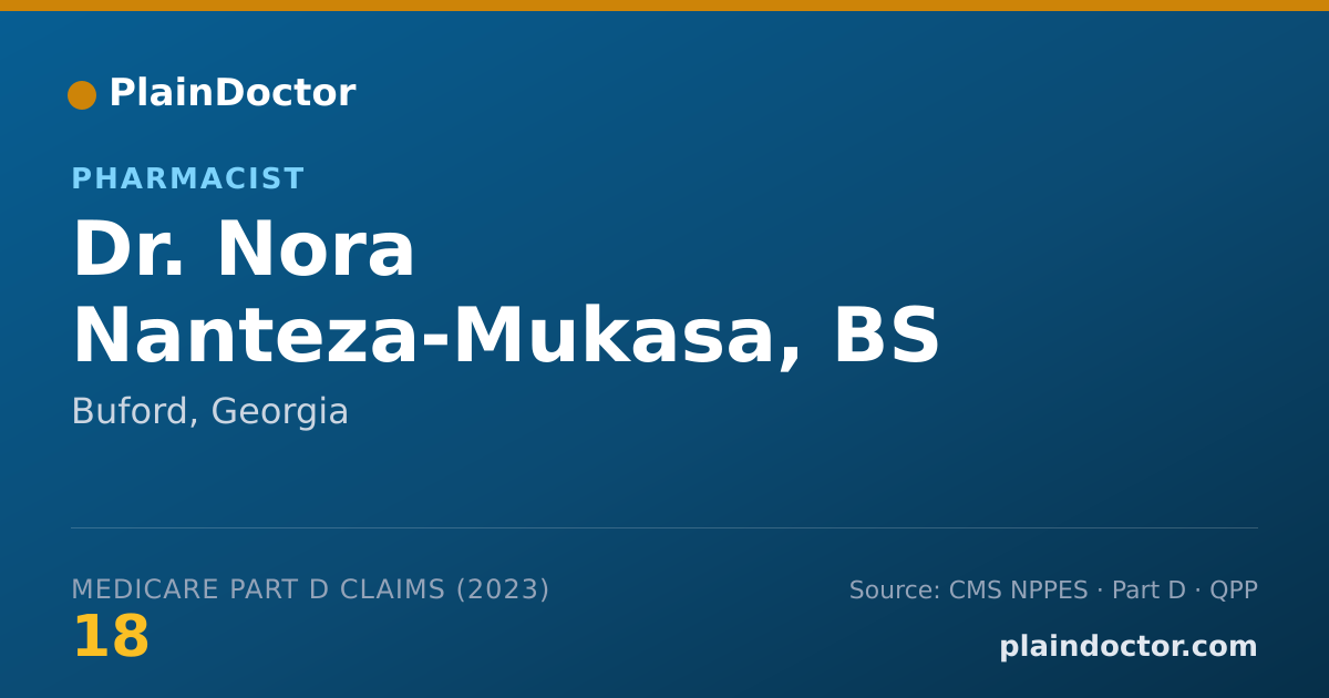 Shareable card for Nora Nanteza-Mukasa, BS PHARM, PHARMD - Pharmacist, Buford, GA