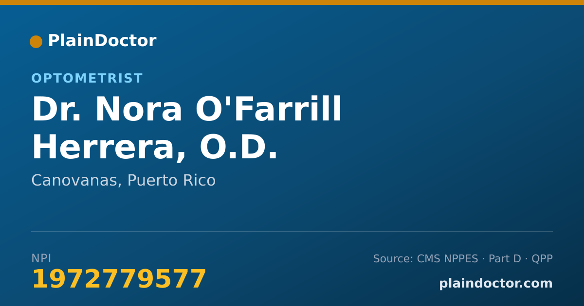 Shareable card for Nora O'Farrill Herrera, O.D. - Optometrist, Canovanas, PR
