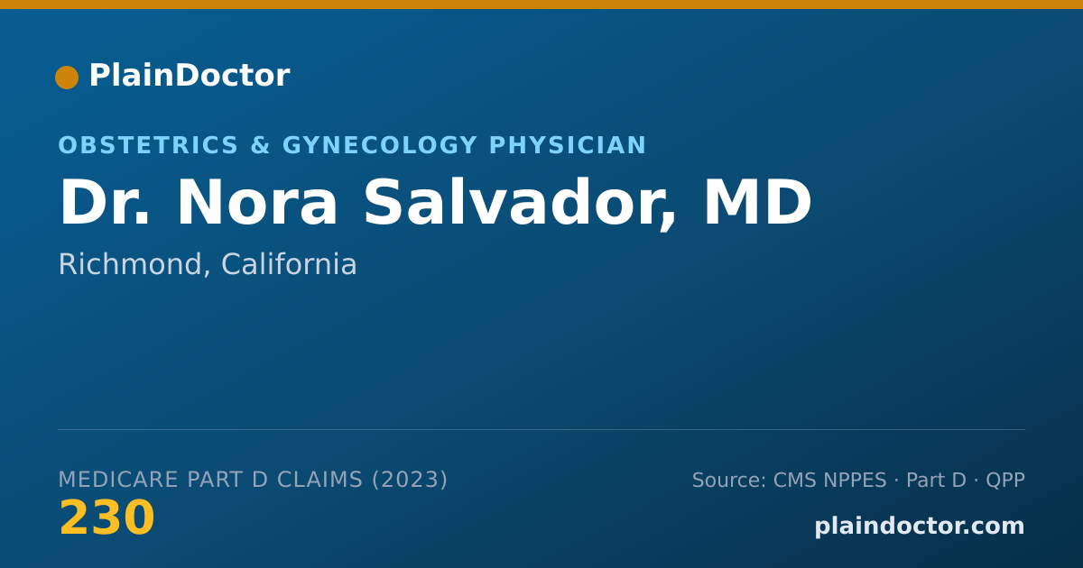 Shareable card for Nora Salvador, MD - Obstetrics & Gynecology Physician, Richmond, CA