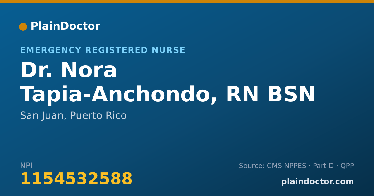 Shareable card for Nora Tapia-Anchondo, RN BSN - Emergency Registered Nurse, San Juan, PR