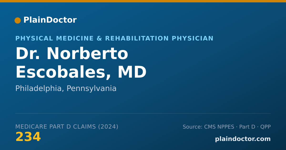 Shareable card for Norberto Escobales, MD - Physical Medicine & Rehabilitation Physician, Philadelphia, PA