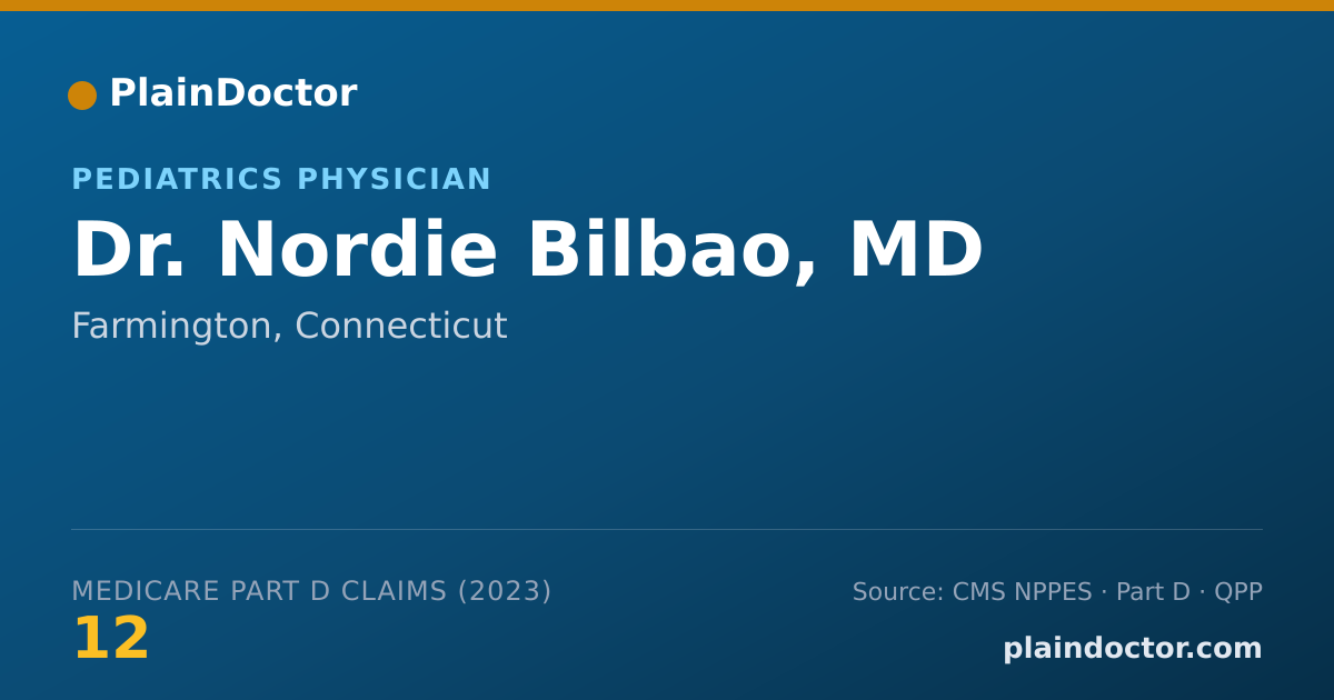 Shareable card for Nordie Bilbao, MD - Pediatrics Physician, Farmington, CT