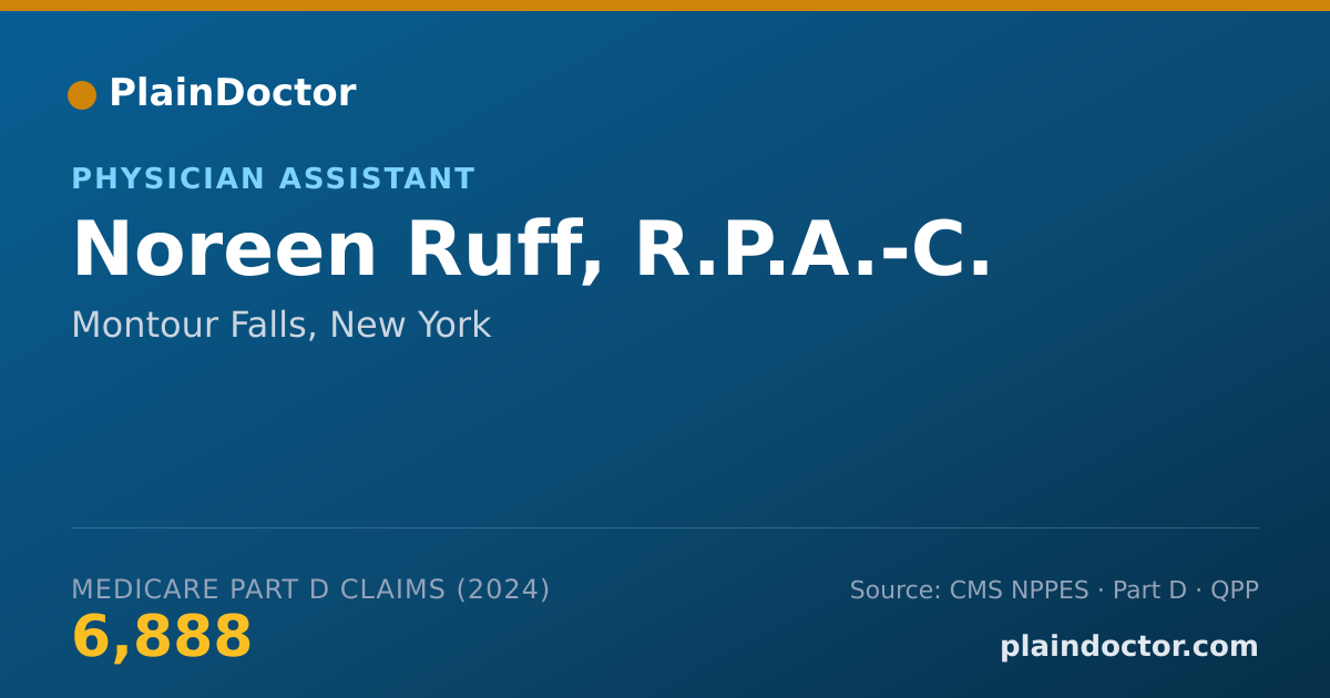 Shareable card for Noreen Ruff, R.P.A.-C. - Physician Assistant, Montour Falls, NY