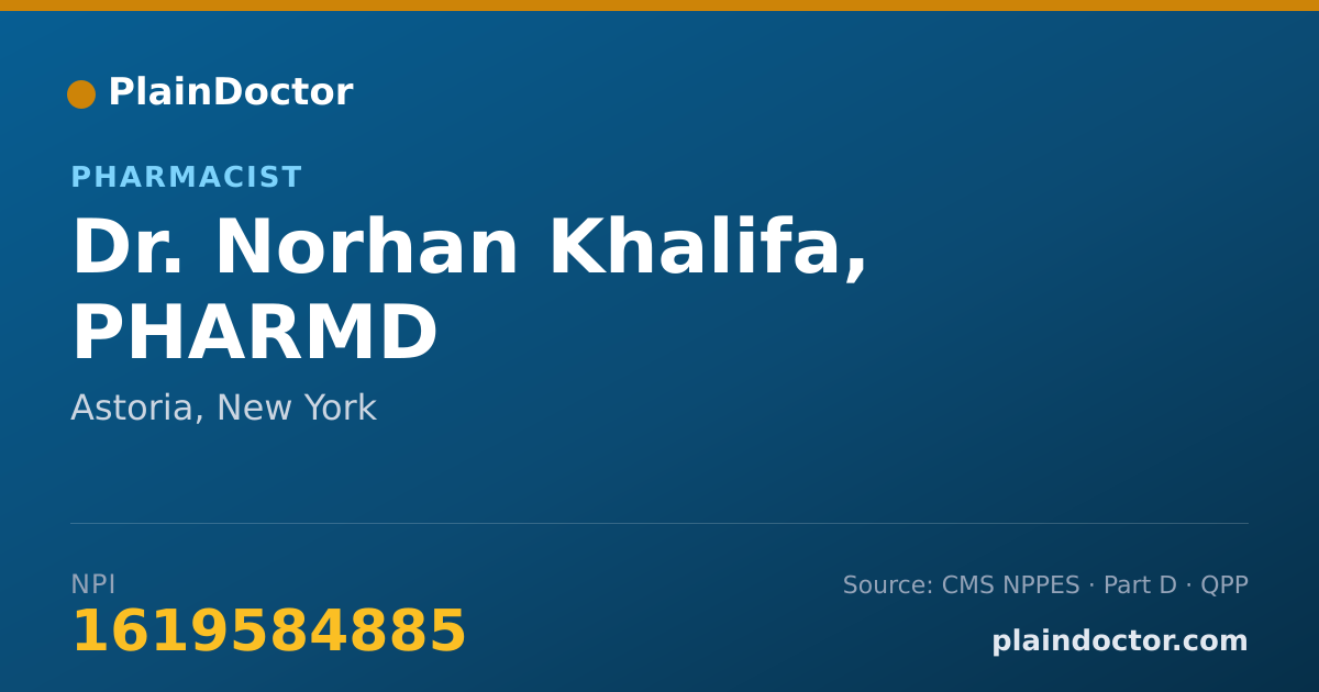 Shareable card for Norhan Khalifa, PHARMD - Pharmacist, Astoria, NY