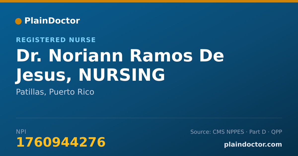 Shareable card for Noriann Ramos De Jesus, NURSING - Registered Nurse, Patillas, PR