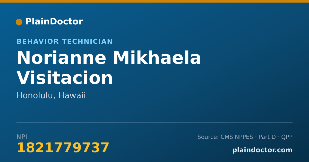 Shareable card for Norianne Mikhaela Visitacion - Behavior Technician, Honolulu, HI