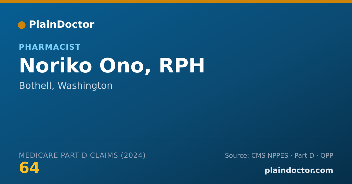 Shareable card for Noriko Ono, RPH - Pharmacist, Bothell, WA