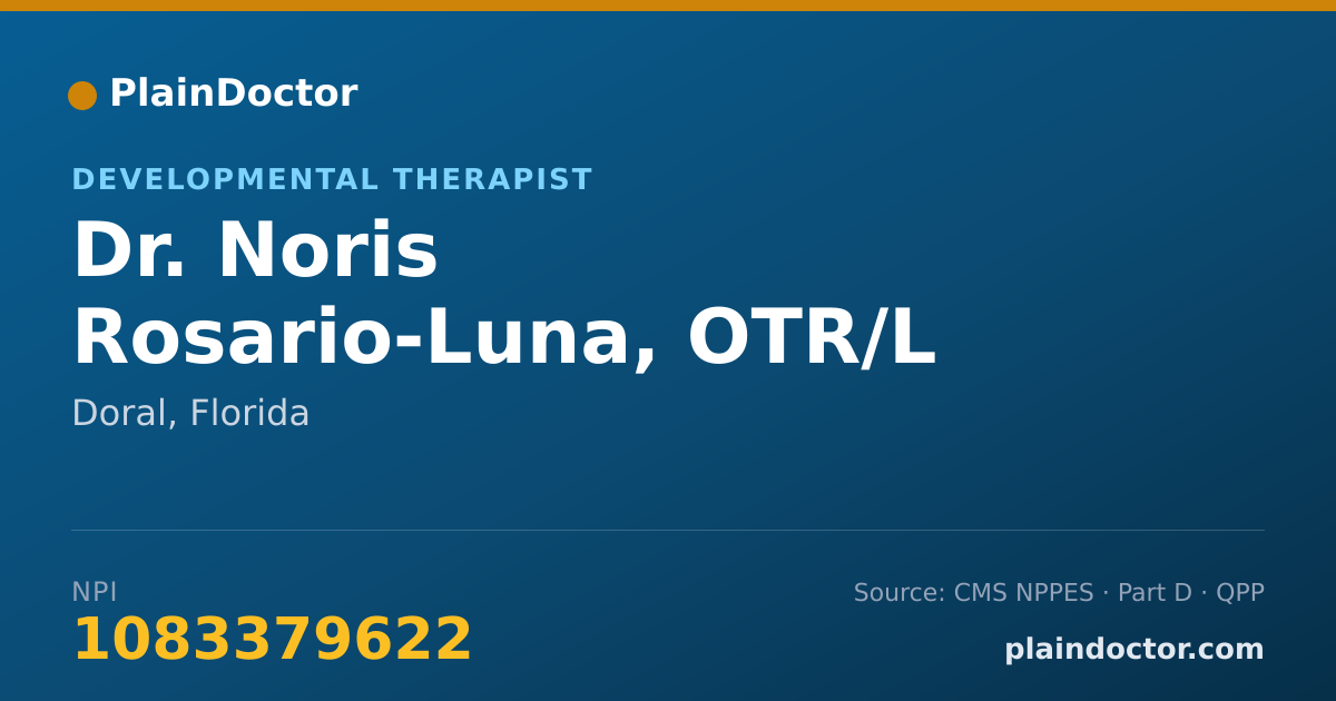 Shareable card for Noris Rosario-Luna, OTR/L - Developmental Therapist, Doral, FL