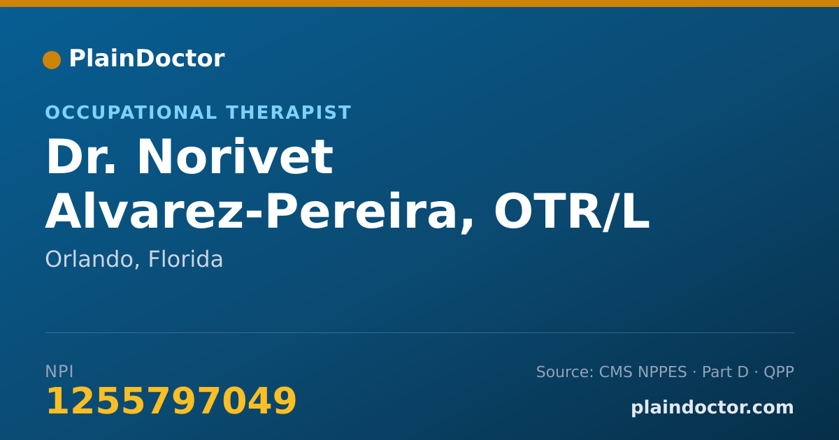 Shareable card for Norivet Alvarez-Pereira, OTR/L - Occupational Therapist, Orlando, FL