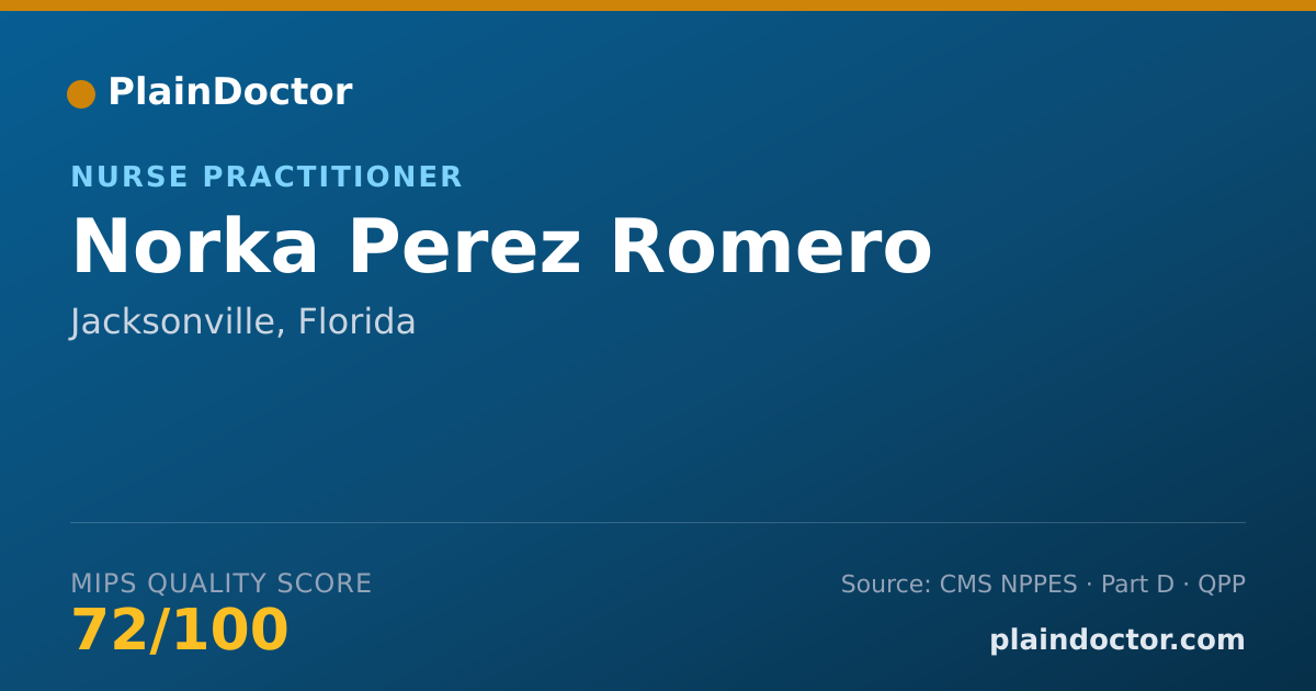 Shareable card for Norka Perez Romero - Nurse Practitioner, Jacksonville, FL