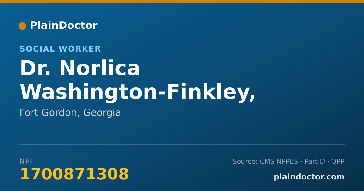 Shareable card for Norlica Washington-Finkley, LISW-CP - Social Worker, Fort Gordon, GA