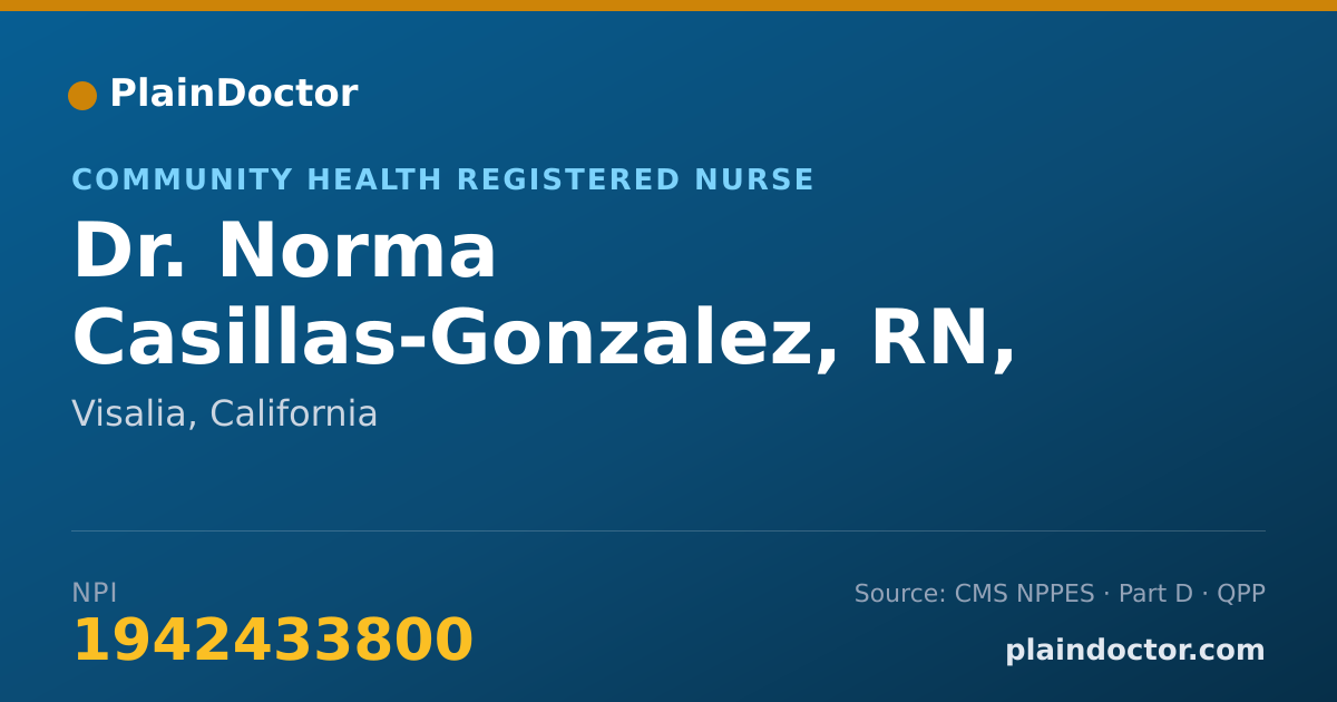 Shareable card for Norma Casillas-Gonzalez, RN, BSN, PHN - Community Health Registered Nurse, Visalia, CA