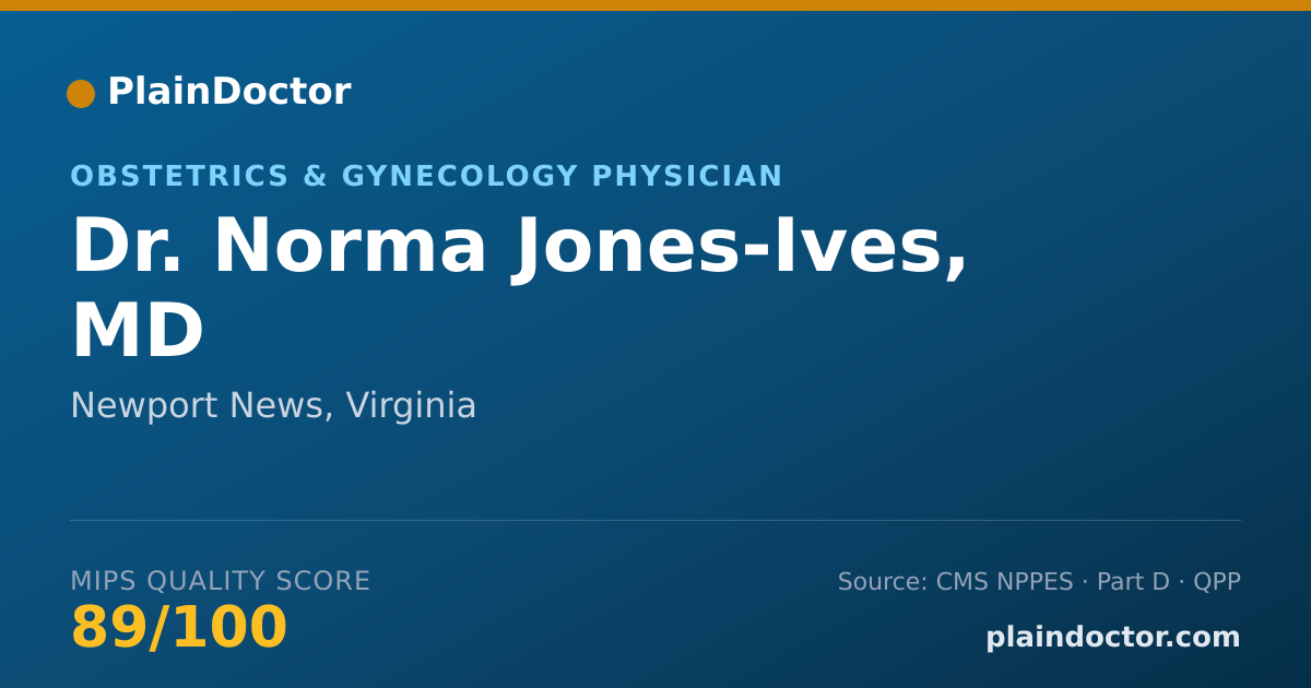 Shareable card for Norma Jones-Ives, MD - Obstetrics & Gynecology Physician, Newport News, VA