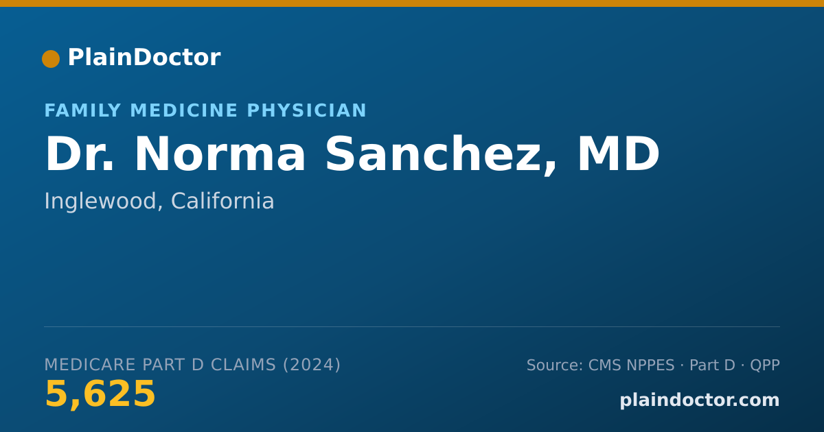 Shareable card for Norma Sanchez, MD - Family Medicine Physician, Inglewood, CA