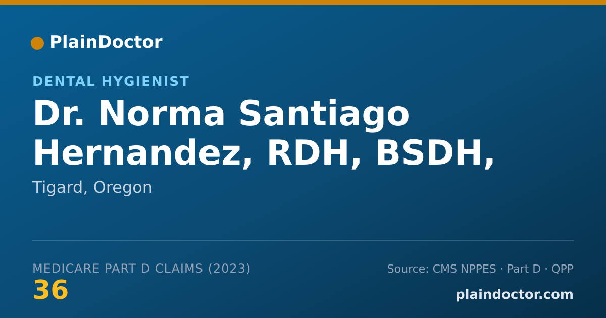 Shareable card for Norma Santiago Hernandez, RDH, BSDH, EPDH - Dental Hygienist, Tigard, OR