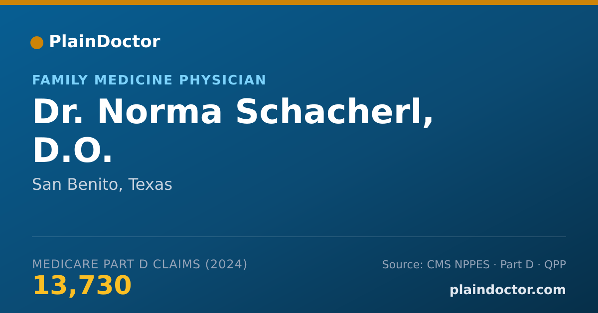 Shareable card for Norma Schacherl, D.O. - Family Medicine Physician, San Benito, TX