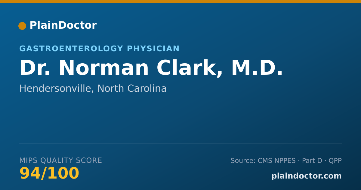 Shareable card for Norman Clark, M.D. - Gastroenterology Physician, Hendersonville, NC