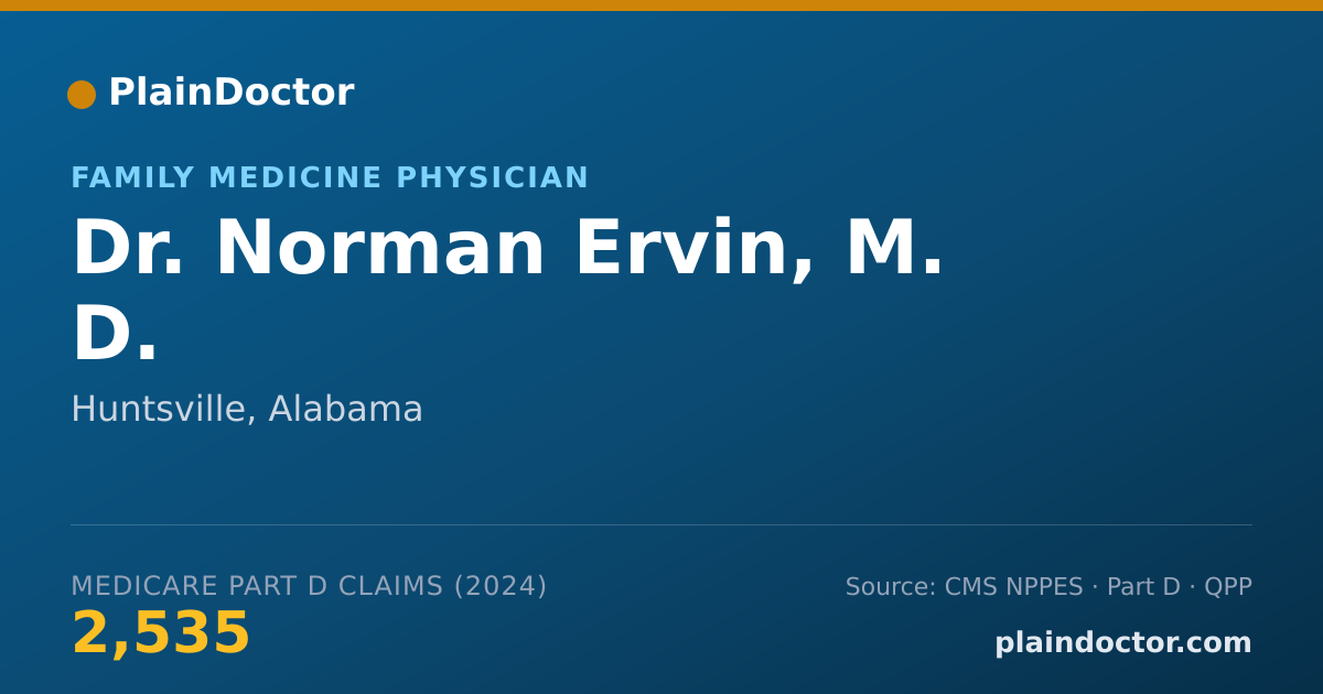 Shareable card for Norman Ervin, M. D. - Family Medicine Physician, Huntsville, AL