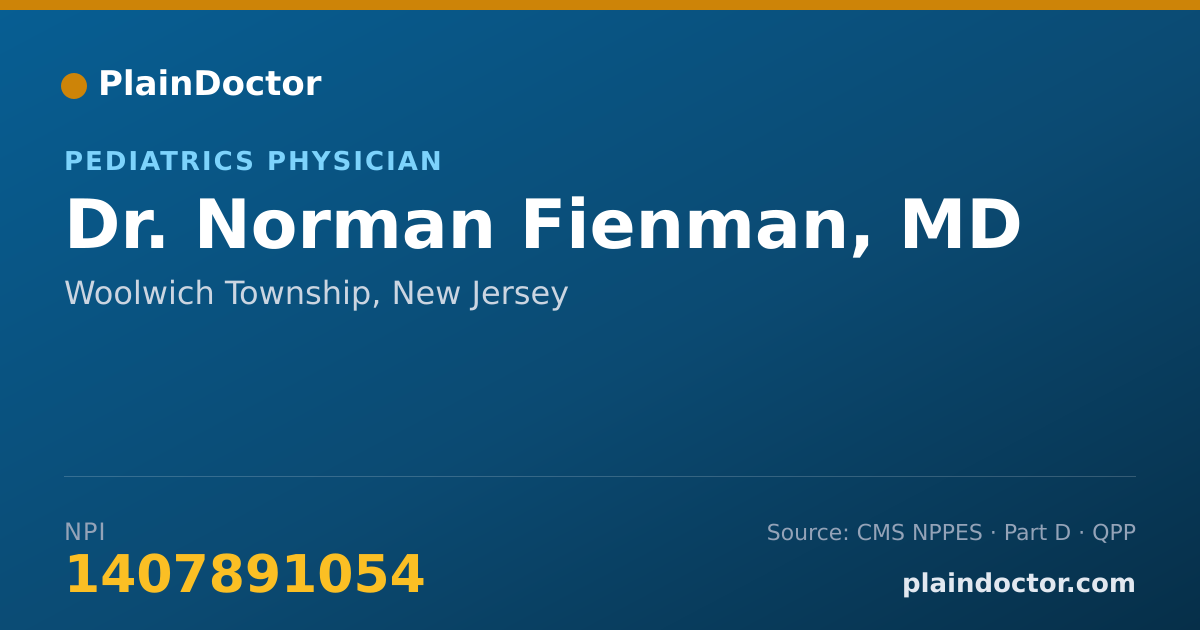 Shareable card for Norman Fienman, MD - Pediatrics Physician, Woolwich Township, NJ