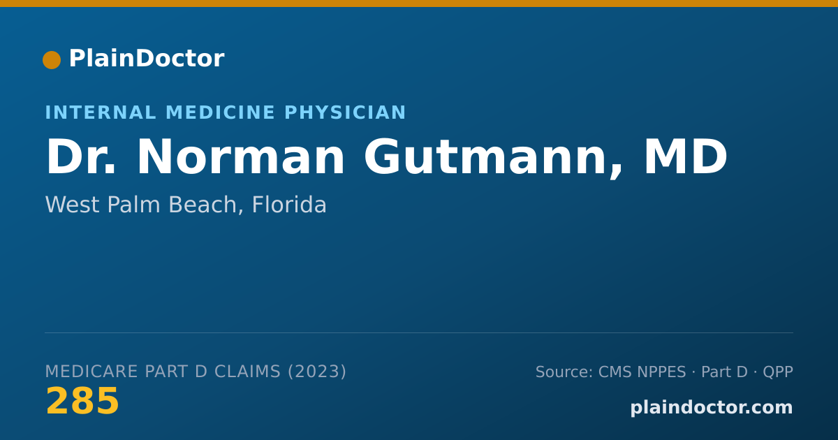 Shareable card for Norman Gutmann, MD - Internal Medicine Physician, West Palm Beach, FL