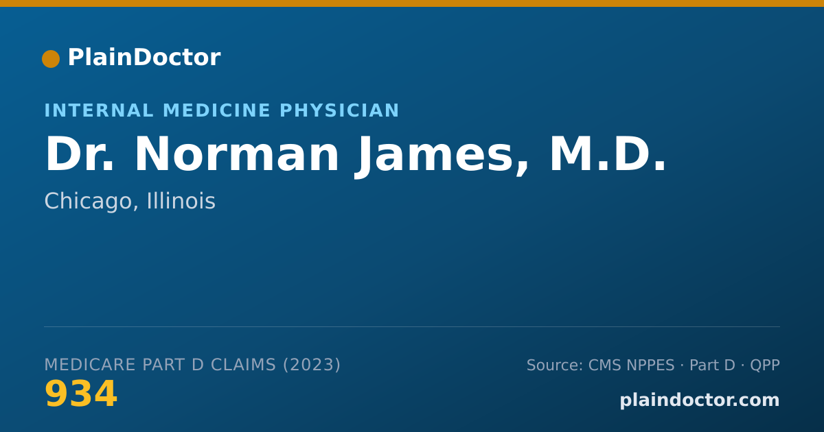Shareable card for Norman James, M.D. - Internal Medicine Physician, Chicago, IL