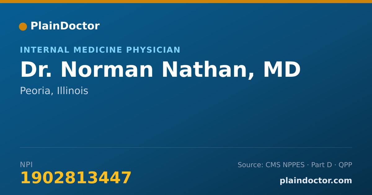 Shareable card for Norman Nathan, MD - Internal Medicine Physician, Peoria, IL