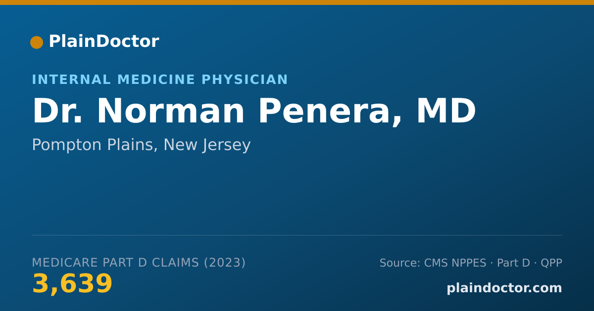 Shareable card for Norman Penera, MD - Internal Medicine Physician, Pompton Plains, NJ