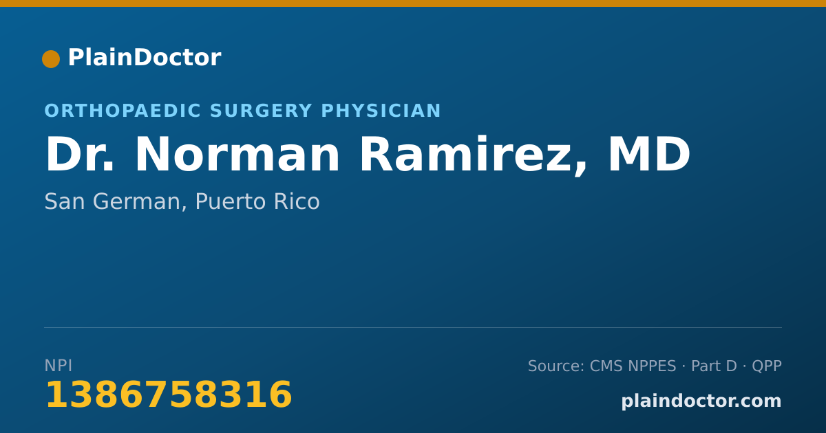 Shareable card for Norman Ramirez, MD - Orthopaedic Surgery Physician, San German, PR