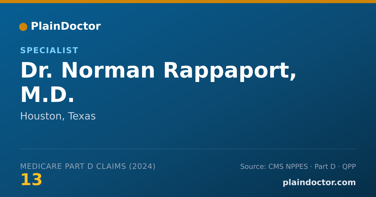 Shareable card for Norman Rappaport, M.D. - Specialist, Houston, TX