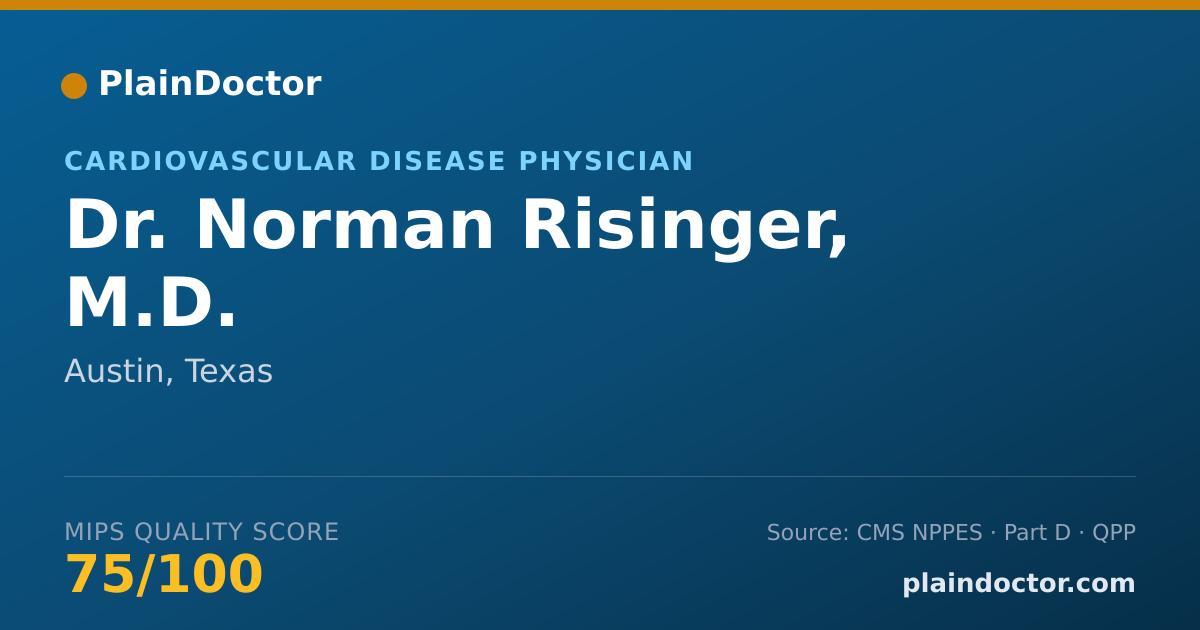 Shareable card for Norman Risinger, M.D. - Cardiovascular Disease Physician, Austin, TX
