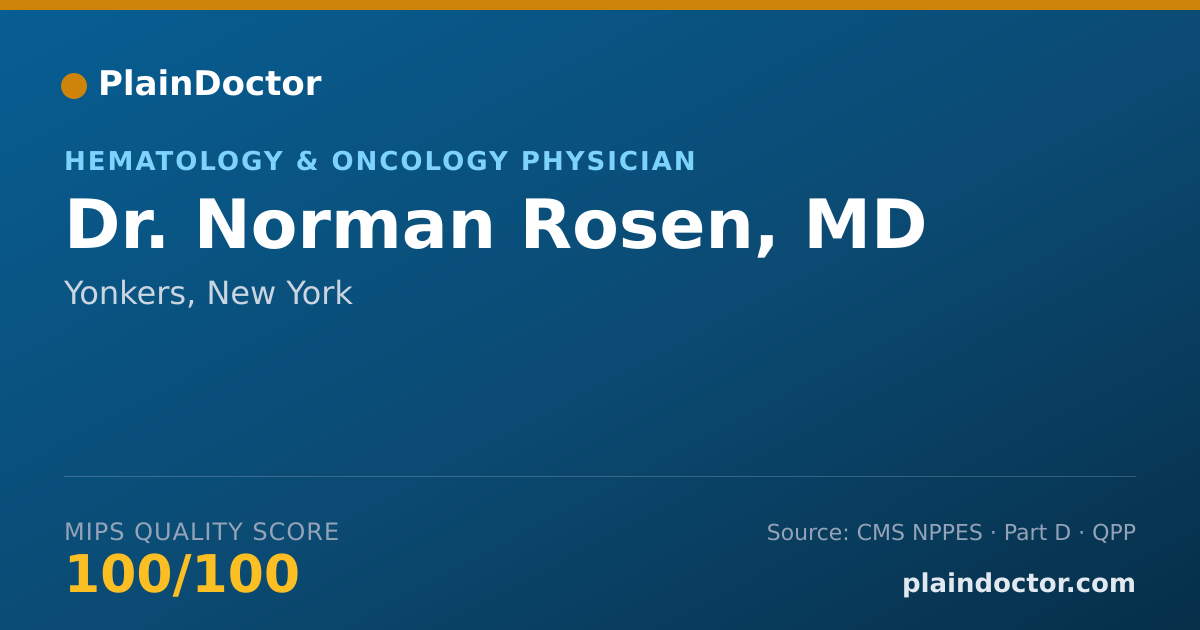 Shareable card for Norman Rosen, MD - Hematology & Oncology Physician, Yonkers, NY
