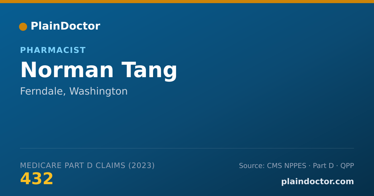 Shareable card for Norman Tang - Pharmacist, Ferndale, WA