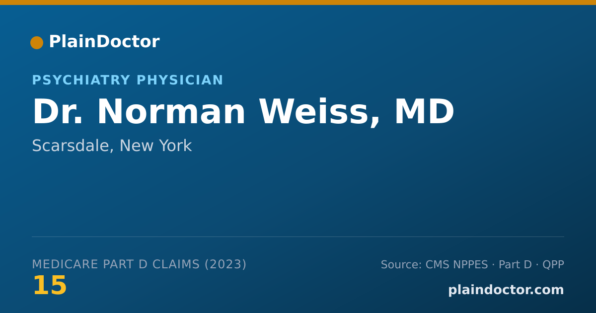 Shareable card for Norman Weiss, MD - Psychiatry Physician, Scarsdale, NY