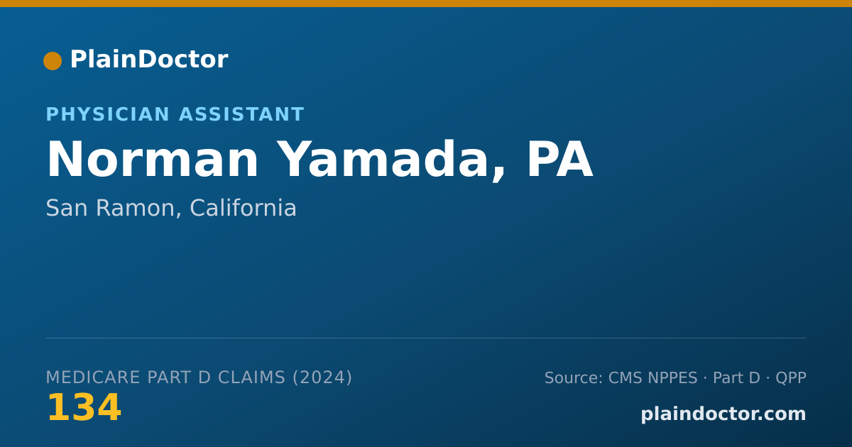 Shareable card for Norman Yamada, PA - Physician Assistant, San Ramon, CA