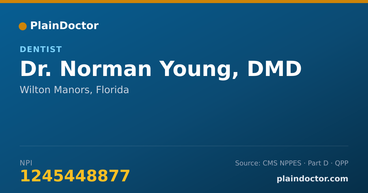 Shareable card for Norman Young, DMD - Dentist, Wilton Manors, FL