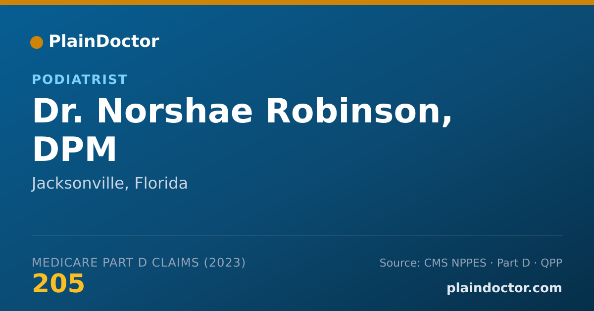 Shareable card for Norshae Robinson, DPM - Podiatrist, Jacksonville, FL