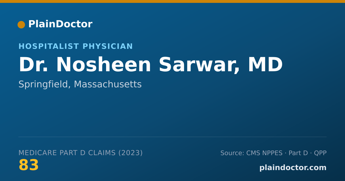 Shareable card for Nosheen Sarwar, MD - Hospitalist Physician, Springfield, MA