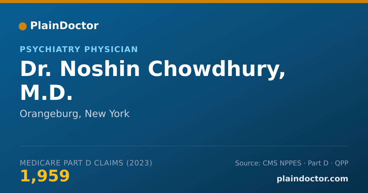 Shareable card for Noshin Chowdhury, M.D. - Psychiatry Physician, Orangeburg, NY