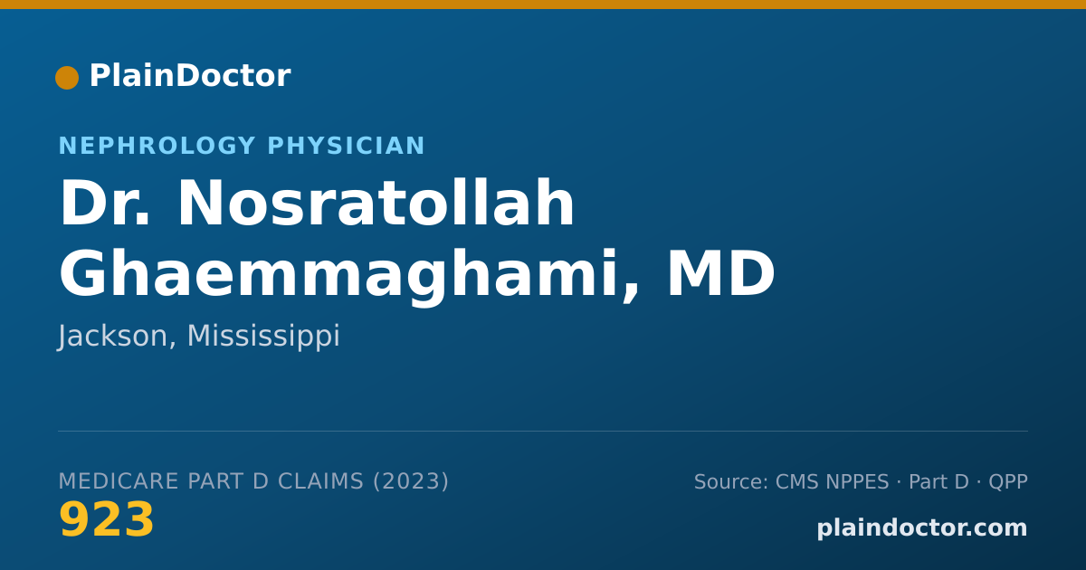 Shareable card for Nosratollah Ghaemmaghami, MD - Nephrology Physician, Jackson, MS