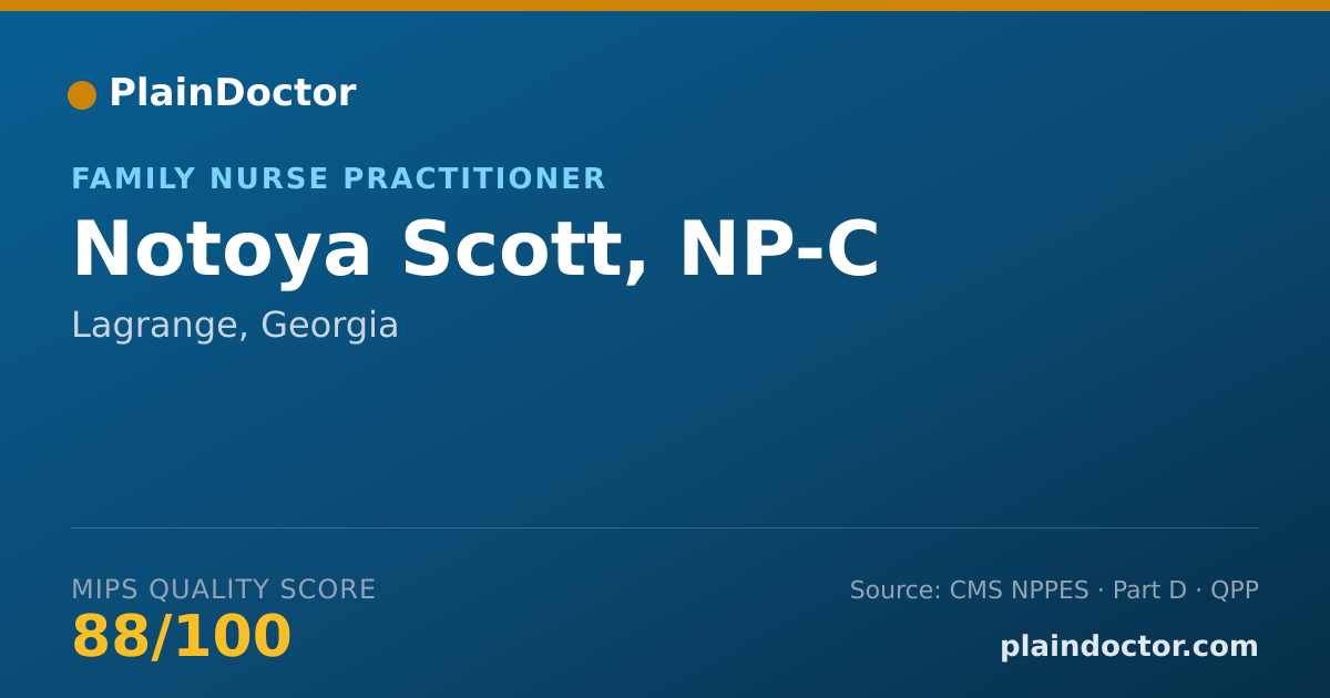 Shareable card for Notoya Scott, NP-C - Family Nurse Practitioner, Lagrange, GA