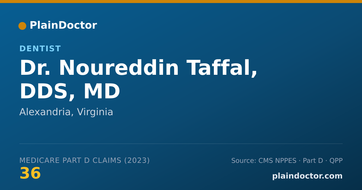 Shareable card for Noureddin Taffal, DDS, MD - Dentist, Alexandria, VA