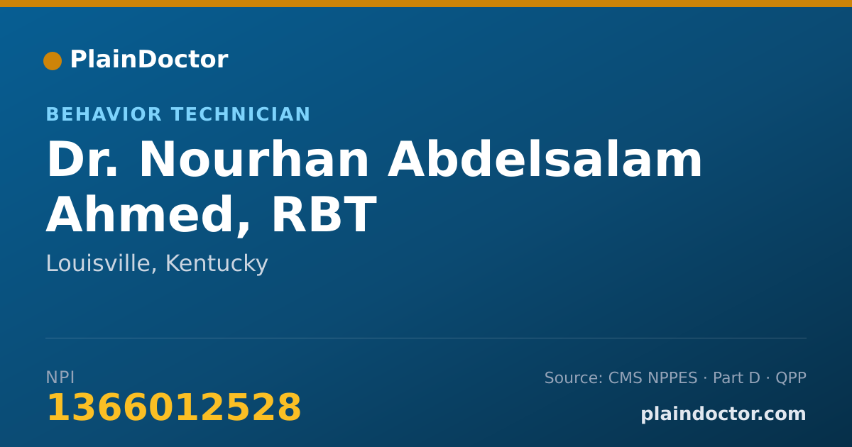 Shareable card for Nourhan Abdelsalam Ahmed, RBT - Behavior Technician, Louisville, KY