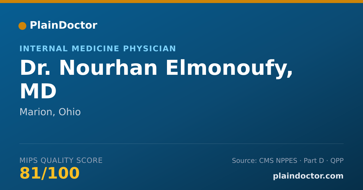 Shareable card for Nourhan Elmonoufy, MD - Internal Medicine Physician, Marion, OH