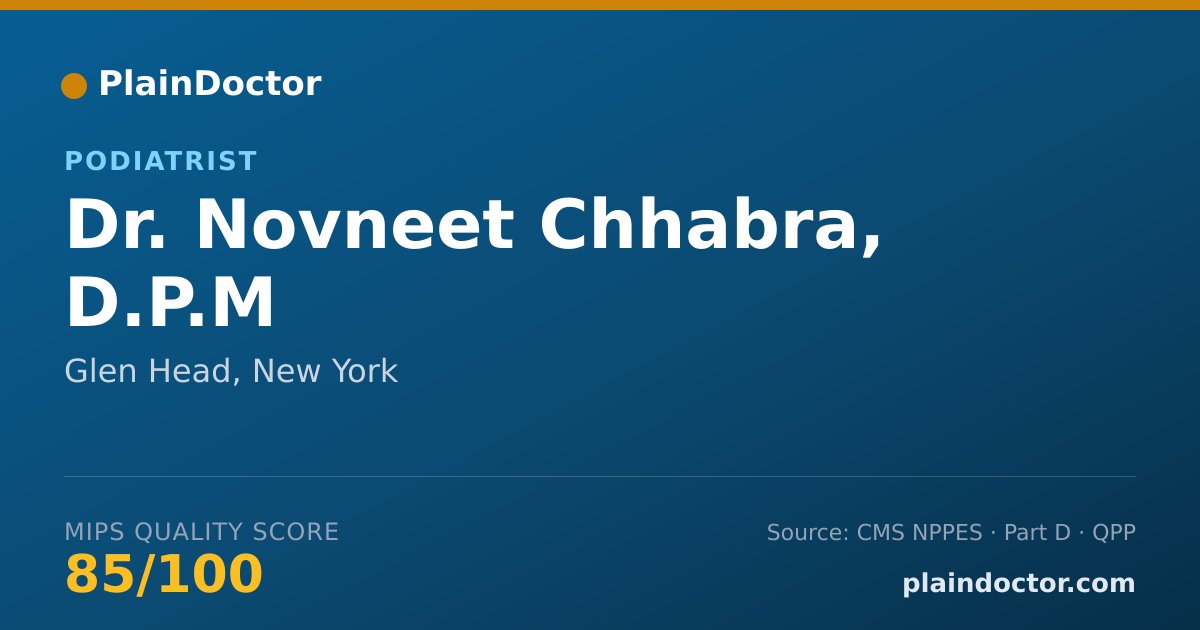 Shareable card for Novneet Chhabra, D.P.M - Podiatrist, Glen Head, NY