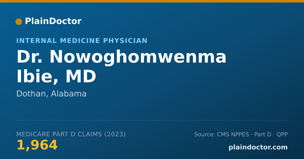 Shareable card for Nowoghomwenma Ibie, MD - Internal Medicine Physician, Dothan, AL