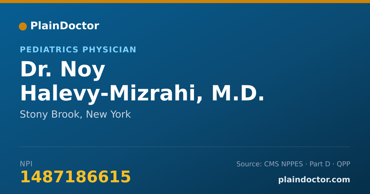 Shareable card for Noy Halevy-Mizrahi, M.D. - Pediatrics Physician, Stony Brook, NY