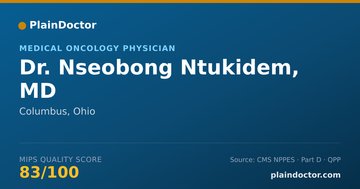 Shareable card for Nseobong Ntukidem, MD - Medical Oncology Physician, Columbus, OH